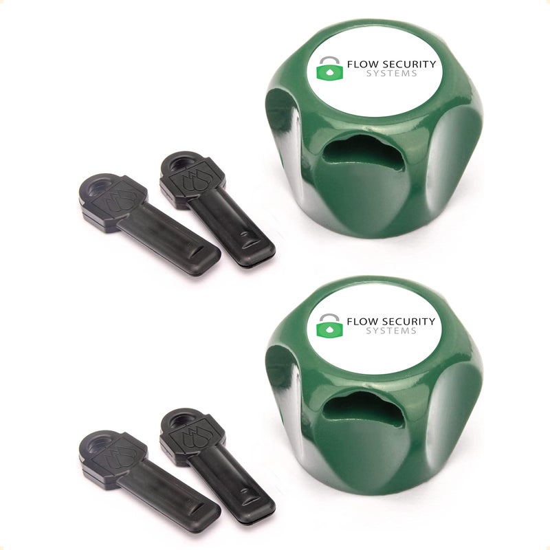 Flow Security Systems The Flow Security Systems Faucet Lock II | Magnetic Key | Prevents Water Theft, Secures Outdoor Taps, Promotes Water Conservation | Fits Most Outdoor Hose Bibbs | FSS 500 | Keyed The Same | 2 Pack - Image 1